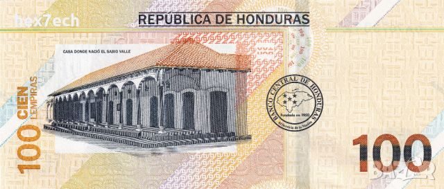 ❤️ ⭐ Хондурас 2022 100 лемпира UNC нова ⭐ ❤️, снимка 3 - Нумизматика и бонистика - 46273913