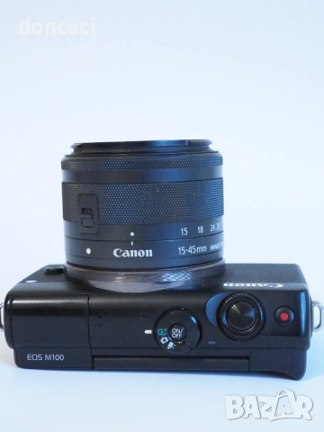 Фотоапарат Canon EOS M100 + обектив EF-M 15-45mm f/3.5-6.3 IS STM, снимка 5 - Фотоапарати - 53369182