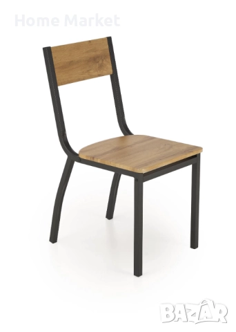 Комплект MILTON маса с 4 стола, натурално/черно   Материал - фурнирована плоскост - меламин , снимка 11 - Маси - 52596059