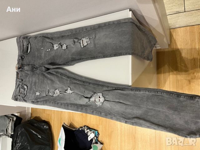 Мъжки дънки Cropp като нови, сиви, размер W34 L34 skinny, снимка 3 - Дънки - 46033391