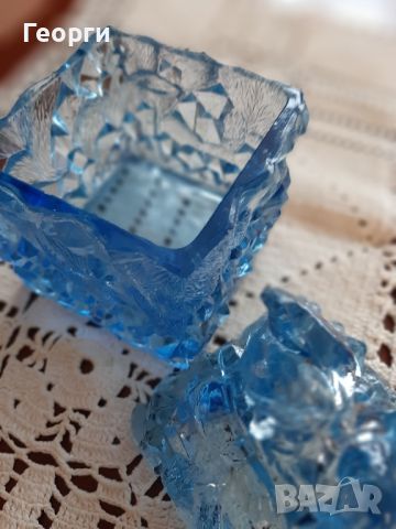  Джудже -стъклена   ретро захарница,бомбониера, снимка 9 - Декорация за дома - 40096028
