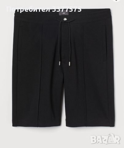 H&M черни къси мъжки панталони памучни, снимка 2 - Къси панталони - 45494239