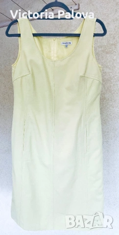 Елегантна маркова  рокля Cerruti 1881 в цвят лайм - стил „тих лукс", снимка 2 - Рокли - 53991231