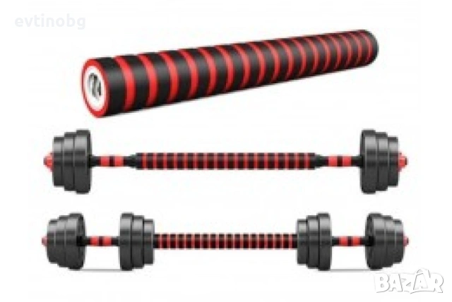 Тренировъчен комплект – тежести, лост и принадлежности "ръкавици, пристягащи ластици за китката и др, снимка 6 - Други спортове - 53948035