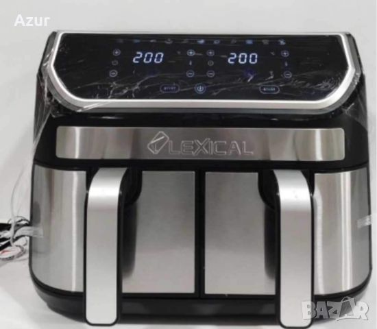 Двоен фритюрник с горещ въздух с тъч скрийн Lexical Airfryer LAF-3080, снимка 6 - Фритюрници - 45639232