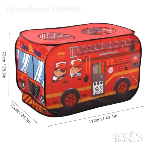 Детска палатка пожарна кола 4778, снимка 3 - Други - 53358558