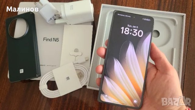 Oppo Find N5 Dual sim 5G с Android auto най-тънкият сгъваем тел. от Get Mobile , снимка 16 - Телефони с две сим карти - 49226030
