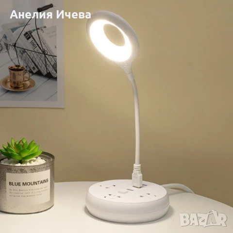 Настолна LED лампа за бюро с 12 крушчици, 6 W. Подходяща за четене и нощно осветление., снимка 5 - Настолни лампи - 51268849