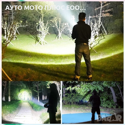 Мощен акумулаторен LED фенер с кабел за зареждане - 4000mAh., снимка 7 - Къмпинг мебели - 53924115