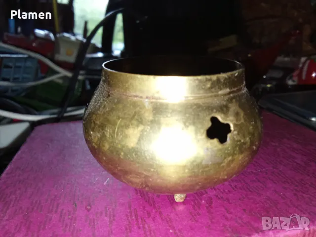 Малък месингов свещник , снимка 1