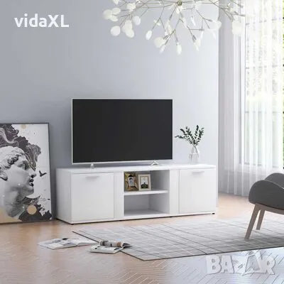 vidaXL ТВ шкаф, бял, 120x34x37 см, инженерно дърво(SKU:801161), снимка 2 - Шкафове - 49061802