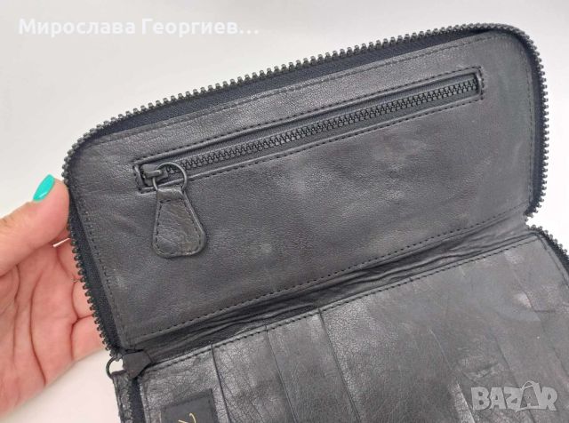 Портфейл Thomas Burberry, Черен кожен портфейл, снимка 6 - Портфейли, портмонета - 46110411