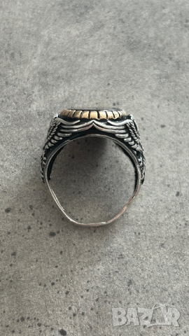 Сребърен пръстен с орел, снимка 5 - Пръстени - 44968759
