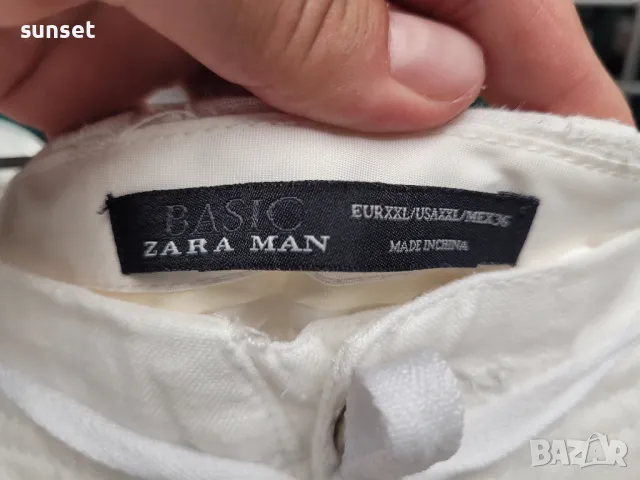 ZARA ЛЕНЕН панталон,бял и син- XXL, снимка 18 - Панталони - 46880350