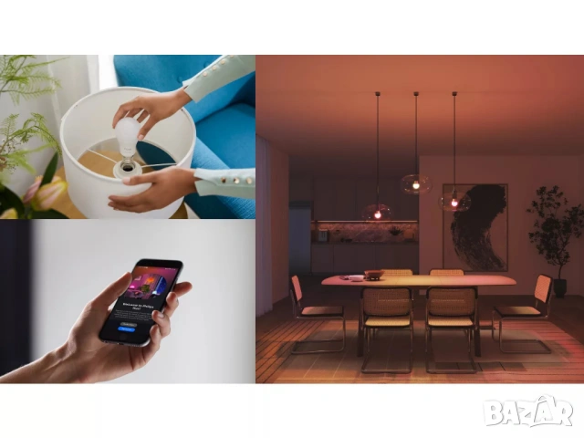 Комплект Philips Hue Essential A19 умни крушки  с Bridge или без, снимка 5 - Крушки - 53941114