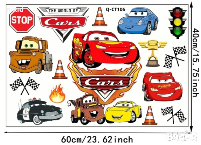 Рали Cars McQueen колите маккуин макуин стикер постер за стена мебел, снимка 3 - Други - 53661594