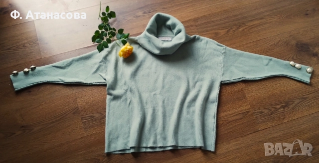 Прекрасен италиански пуловер, вискоза, размер М-Л, перфектен, снимка 6 - Блузи с дълъг ръкав и пуловери - 51881645