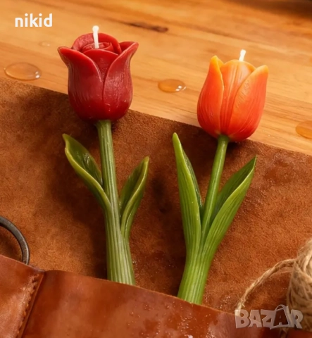 3D  роза лале зюмбюл право голямо цвете силиконов молд форма за фондан смола шоколад гипс свещ декор, снимка 3 - Форми - 52407088