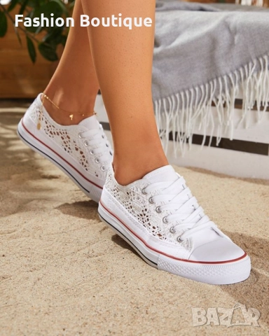 Италиански дамски кецове с дантела, последен 38-ми номер!!! Дължина на стелката - 24,5см, снимка 5 - Кецове - 51866360