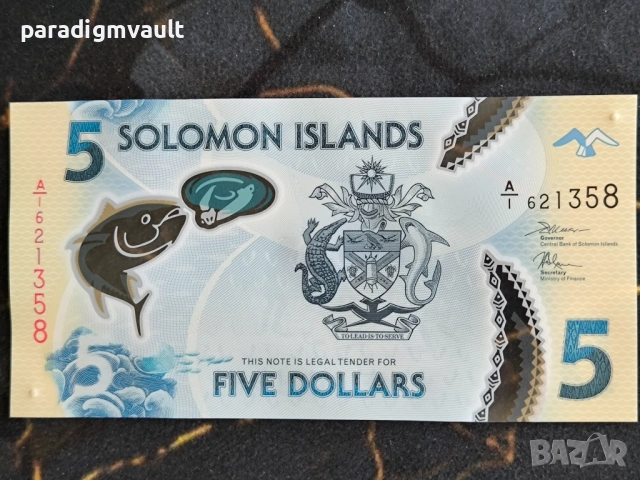 Банкнота - Соломонови острови - 5 долара UNC | 2019г.