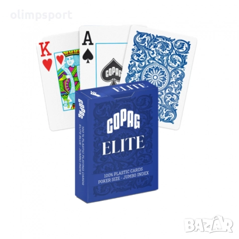 Карти за игра Copag Elite Poker size Jumbo index Blue нови 