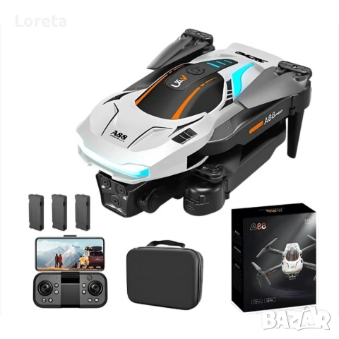 12 месеца ГАРАНЦИЯ! Сгъваем дрон A88 с двойна 1080P камера и интелигентни функции за управление, снимка 3 - Дронове и аксесоари - 53306103