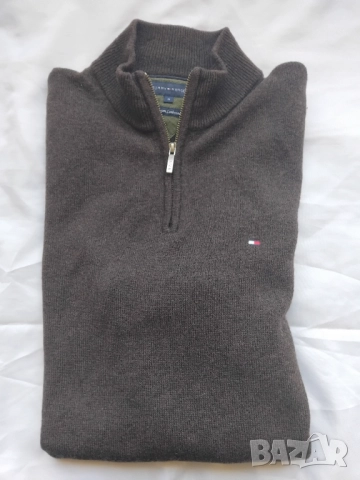 Tommy Hilfiger - 100% оригинален мъжки вълнен пуловер, снимка 5 - Пуловери - 52947438