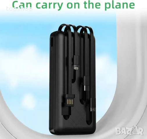 Нова Power Bank X4. Преносимо зарядно устройство с вградени кабели, 20000mAh 4 изхода 3 входа..., снимка 2 - Друга електроника - 50501443