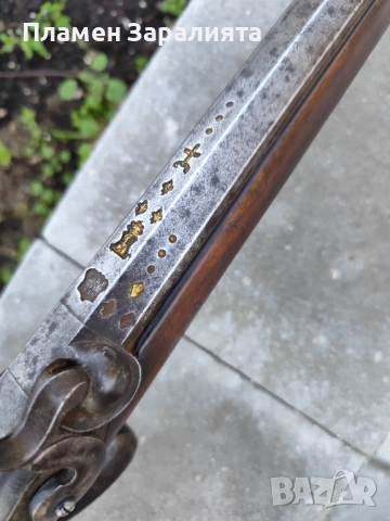 Автентична капсулна дамаскова пушка, снимка 11 - Антикварни и старинни предмети - 52788340