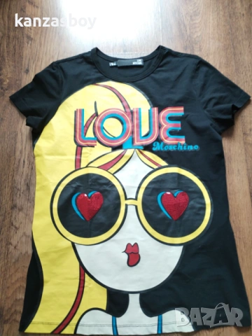 Love Moschino - страхотна дамска тениска КАТО НОВА Л, снимка 5 - Тениски - 53910687