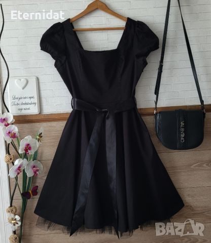 Черна официална рокля с тюл, снимка 4 - Рокли - 45886341