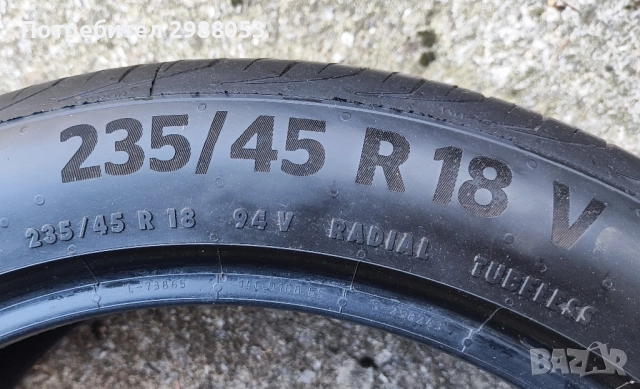 Летни гуми Continental Premium contact 6 на 6500 км,Дот 4624, размер 235/45/18, снимка 5 - Гуми и джанти - 52083507