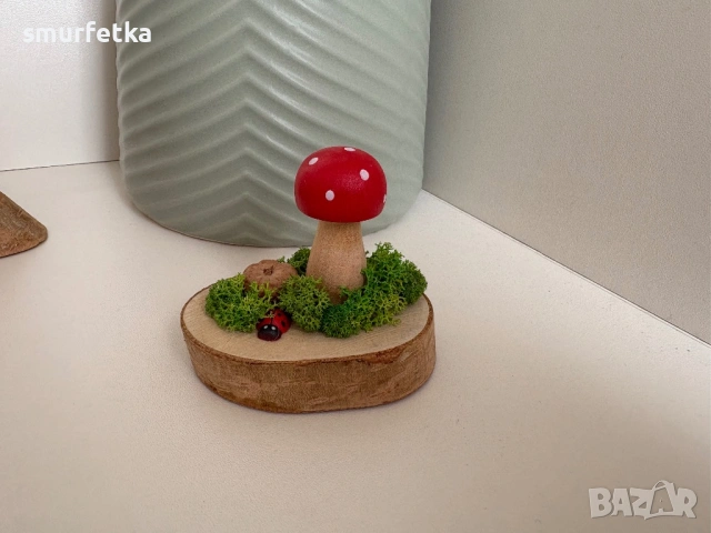 Дървени гъбки, снимка 2 - Декорация за дома - 53911972