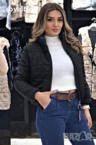 Ново Късо Черно Дамско Яке 