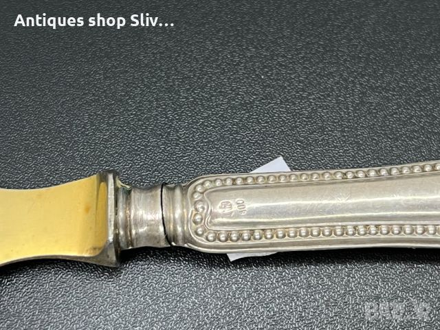 Стар сладкарски сребрен нож. №5352, снимка 4 - Антикварни и старинни предмети - 45667703