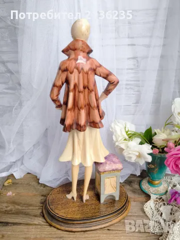 Фигура Santini – 48 см, Италия, арт деко, снимка 14 - Антикварни и старинни предмети - 50425125