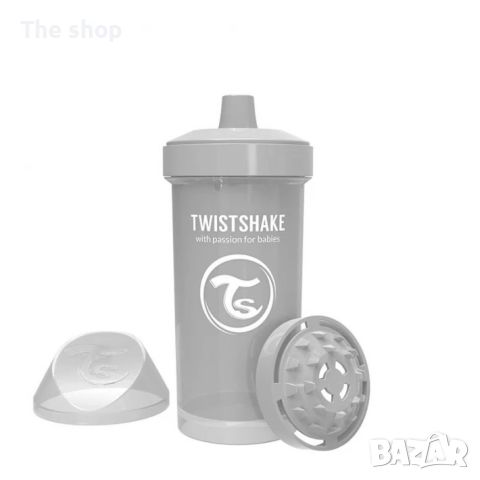 Детска чаша с шейкър Twistshake 360 мл 12+ месеца сива (004), снимка 1 - Прибори, съдове, шишета и биберони - 46271782