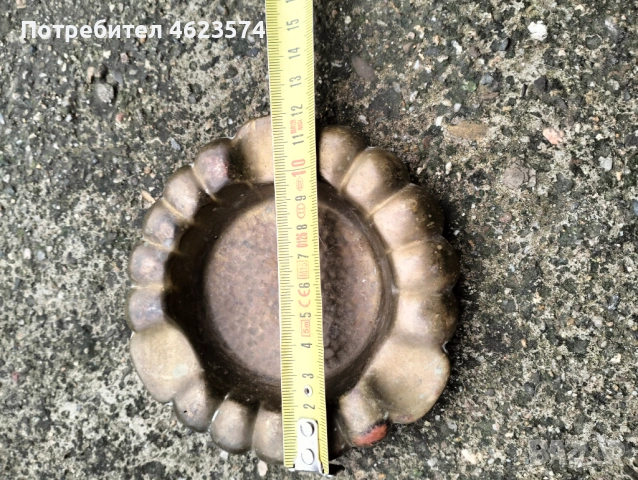 Месингов пепелник, снимка 2 - Антикварни и старинни предмети - 53392728