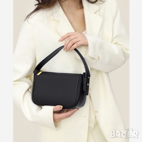Малка дамска чанта от естествена кожа Black 1222, снимка 7 - Чанти - 45352783