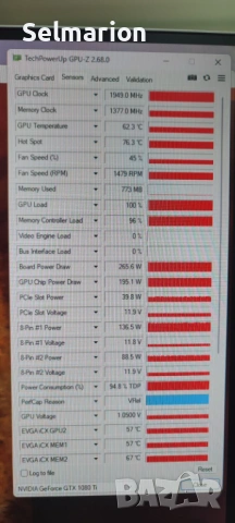Видеокарта EVGA GTX 1080 Ti, снимка 9 - Видеокарти - 53149658