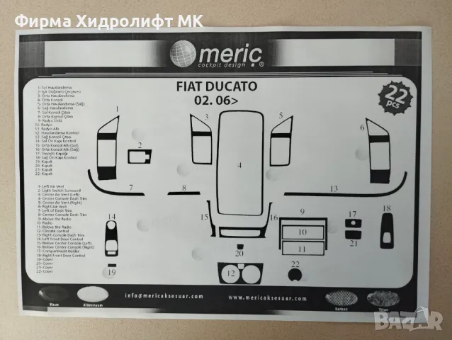 Декорация за табло на FIAT DUCATO 2006-2014 , снимка 3 - Аксесоари и консумативи - 49059612