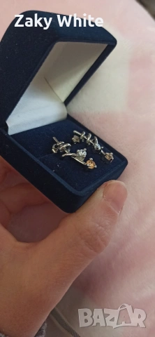 Сребърни обеци в кутийка , снимка 2 - Обеци - 53781548