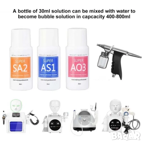 Разтвор за водно дермабразио, пилинг разтвор 30мл, разтвори за дермабразио комплект