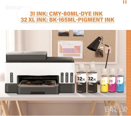 Комплект 31 32XL бутилки с мастило за HP Smart Tank принтери, снимка 6 - Консумативи за принтери - 50964341