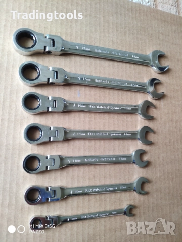 Halfords Advanced 7броя качествени ключове тресчотки, снимка 3 - Ключове - 52905255