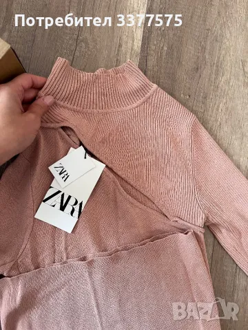 Zara нова рокля пепел от рози dusty rose , снимка 4 - Рокли - 47480896