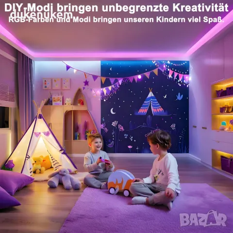 НОВО! Гъвкава неонова LED лента, 10 м, RGB, Bluetooth, димируема, снимка 4 - Лед осветление - 48891539