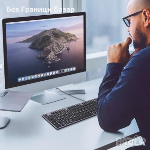 Нова Тънка USB клавиатура за iMac MacBook Pro Air UK QWERTY лаптоп, снимка 7 - Клавиатури и мишки - 53888975