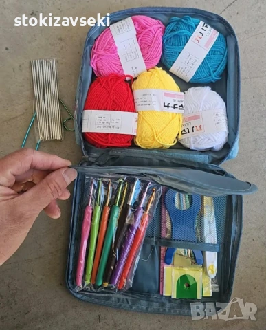 Комплект аксесоари за плетене, 58 части, алуминиеви куки – Пълен сет за начинаещи и напреднали