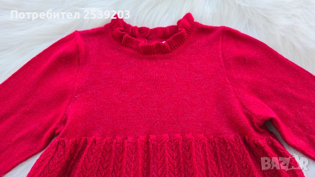 Детска Коледна рокля H&M 12-18 месеца, снимка 7 - Бебешки рокли - 52232375